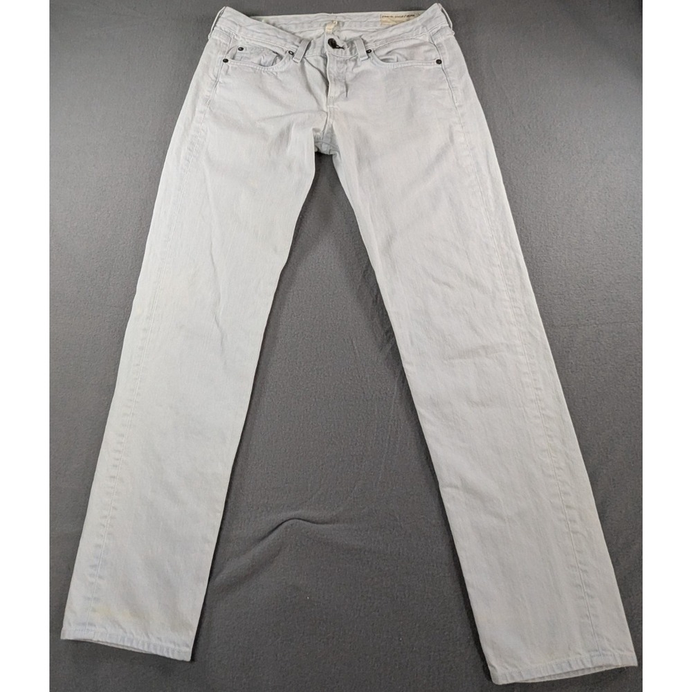 Rag & Bone Women Boyfriend Jean Denim Pants 26 Bleach Out Icy Light Blue